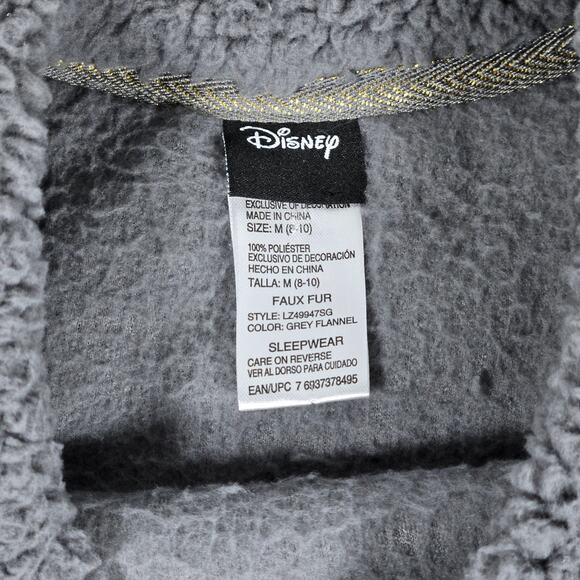 Disney Faux Fur Winnie The Pooh Grey Flannel OK But First Hunny Super Soft M - Picture 4 of 9